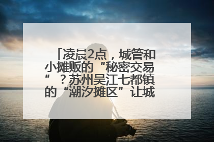 凌晨2点，城管和小摊贩的“秘密交易”？苏州吴江七都镇的“潮汐摊区”让城市管理有了人情味