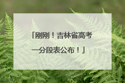 刚刚！吉林省高考一分段表公布！