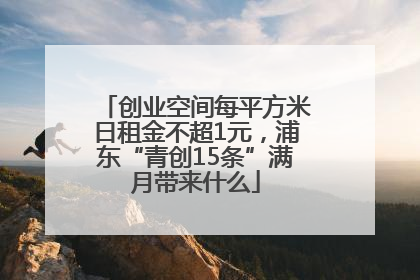 创业空间每平方米日租金不超1元，浦东“青创15条”满月带来什么