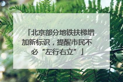 北京部分地铁扶梯增加新标识，提醒市民不必“左行右立”