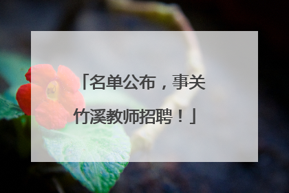 名单公布，事关竹溪教师招聘！