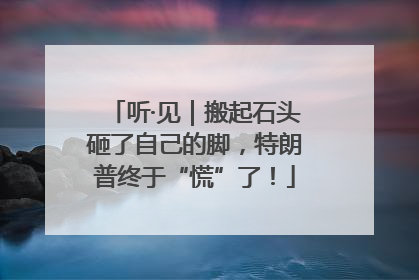 听·见｜搬起石头砸了自己的脚，特朗普终于“慌”了！