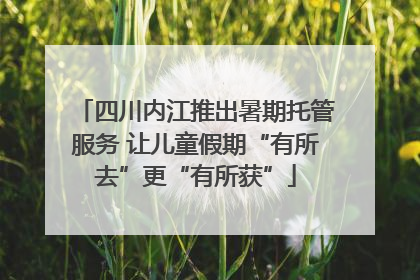 四川内江推出暑期托管服务 让儿童假期“有所去”更“有所获”