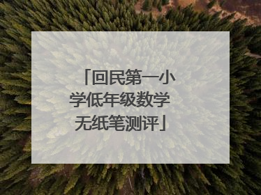回民第一小学低年级数学无纸笔测评