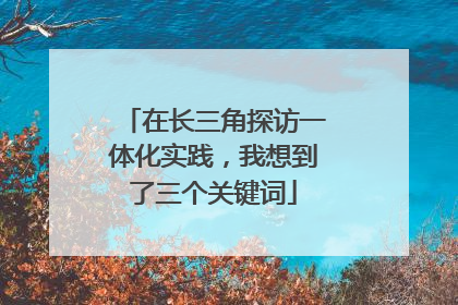 在长三角探访一体化实践，我想到了三个关键词