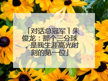 对话总冠军丨朱俊龙：那个三分球，是我生涯高光时刻的第一位