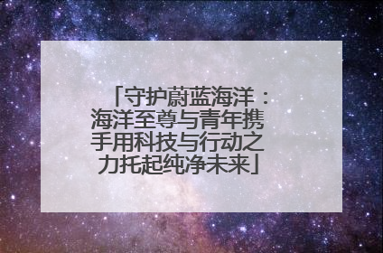 守护蔚蓝海洋：海洋至尊与青年携手用科技与行动之力托起纯净未来