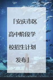 安庆市区高中阶段学校招生计划发布