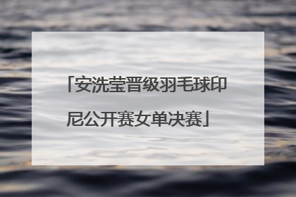 安洗莹晋级羽毛球印尼公开赛女单决赛