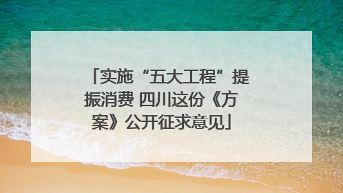 实施“五大工程”提振消费 四川这份《方案》公开征求意见