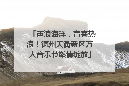 声浪海洋，青春热浪！德州天衢新区万人音乐节燃情绽放