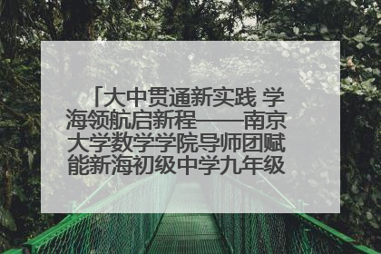 大中贯通新实践 学海领航启新程——南京大学数学学院导师团赋能新海初级中学九年级学子生涯规划