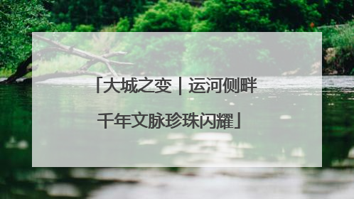 大城之变｜运河侧畔 千年文脉珍珠闪耀