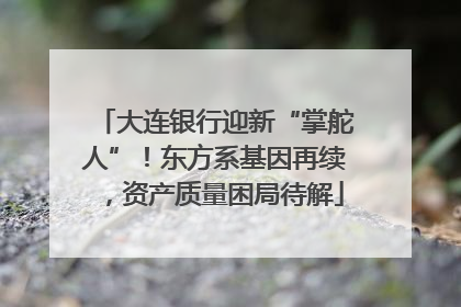 大连银行迎新“掌舵人”！东方系基因再续，资产质量困局待解