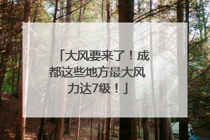 大风要来了！成都这些地方最大风力达7级！