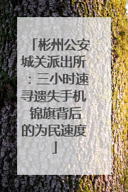 彬州公安城关派出所：三小时速寻遗失手机 锦旗背后的为民速度