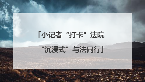 小记者“打卡”法院 “沉浸式”与法同行