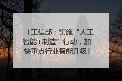 工信部：实施“人工智能+制造”行动，加快重点行业智能升级