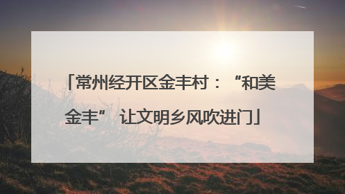常州经开区金丰村：“和美金丰” 让文明乡风吹进门