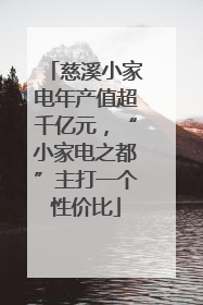慈溪小家电年产值超千亿元，“小家电之都”主打一个性价比
