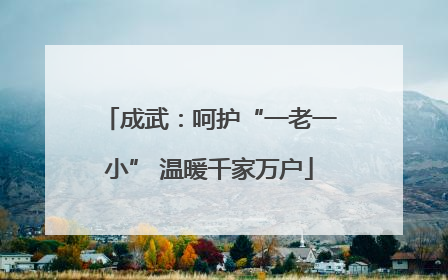 成武：呵护“一老一小” 温暖千家万户
