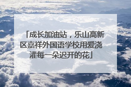 成长加油站，乐山高新区嘉祥外国语学校用爱浇灌每一朵迟开的花