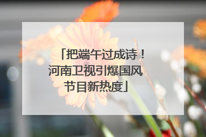 把端午过成诗！河南卫视引爆国风节目新热度