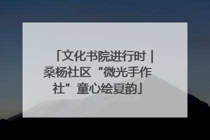 文化书院进行时｜桑杨社区“微光手作社”童心绘夏韵