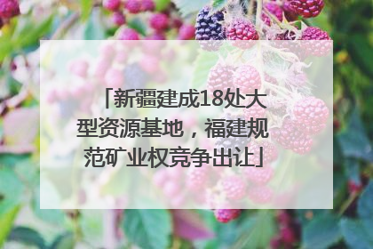新疆建成18处大型资源基地，福建规范矿业权竞争出让