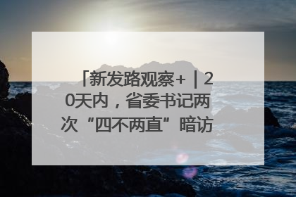新发路观察+｜20天内，省委书记两次“四不两直”暗访，有何深意？
