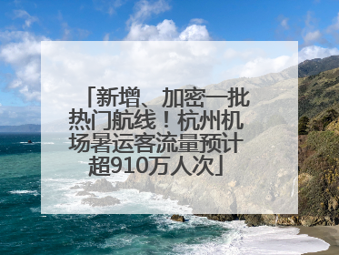 新增、加密一批热门航线！杭州机场暑运客流量预计超910万人次
