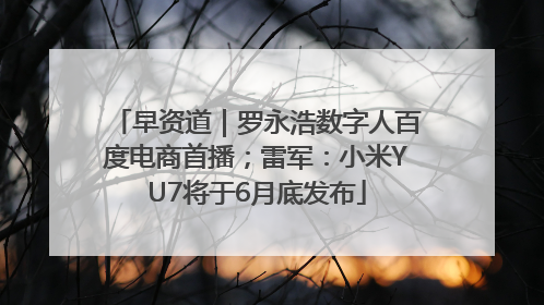 早资道｜罗永浩数字人百度电商首播；雷军：小米YU7将于6月底发布