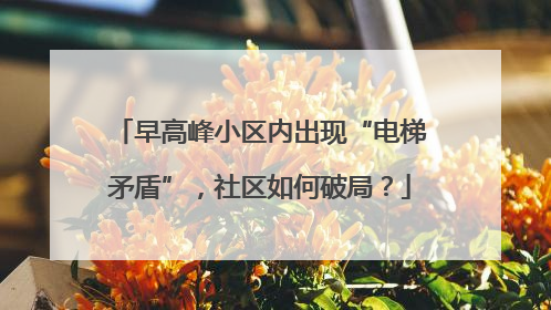 早高峰小区内出现“电梯矛盾”，社区如何破局？