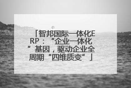 智邦国际一体化ERP：“企业一体化”基因，驱动企业全周期“四维质变”