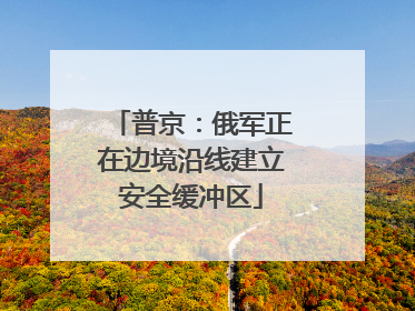 普京：俄军正在边境沿线建立安全缓冲区