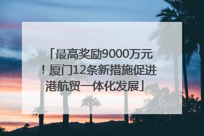 最高奖励9000万元！厦门12条新措施促进港航贸一体化发展