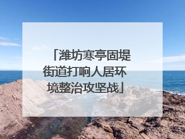 潍坊寒亭固堤街道打响人居环境整治攻坚战