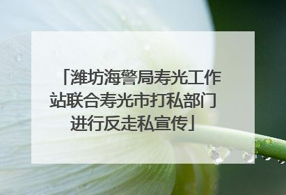 潍坊海警局寿光工作站联合寿光市打私部门进行反走私宣传
