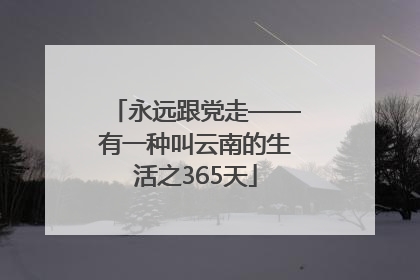 永远跟党走——有一种叫云南的生活之365天