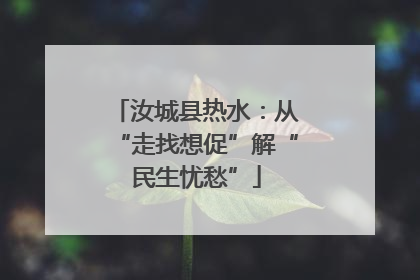汝城县热水：从“走找想促”解“民生忧愁”