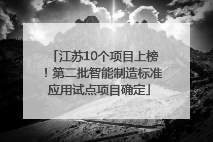 江苏10个项目上榜！第二批智能制造标准应用试点项目确定
