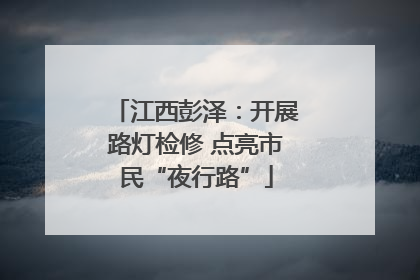 江西彭泽：开展路灯检修 点亮市民“夜行路”