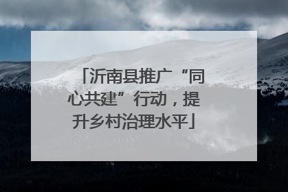 沂南县推广“同心共建”行动，提升乡村治理水平