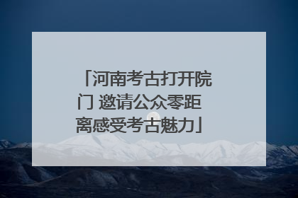河南考古打开院门 邀请公众零距离感受考古魅力