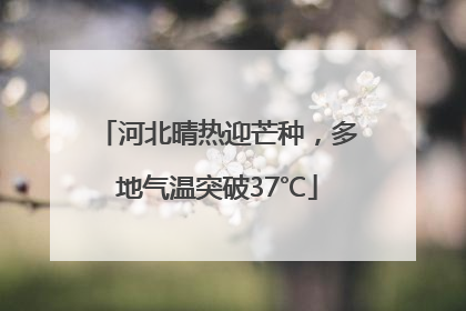 河北晴热迎芒种，多地气温突破37℃