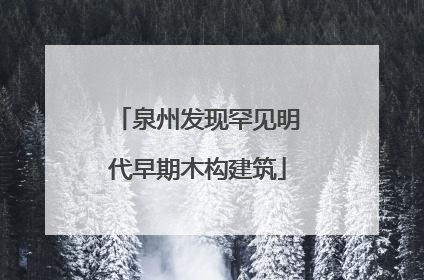 泉州发现罕见明代早期木构建筑
