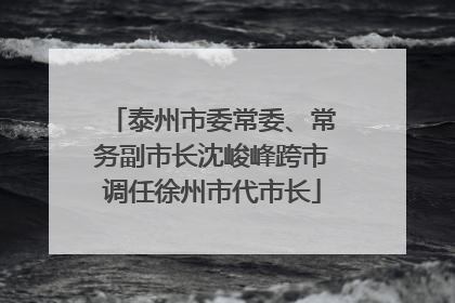 泰州市委常委、常务副市长沈峻峰跨市调任徐州市代市长