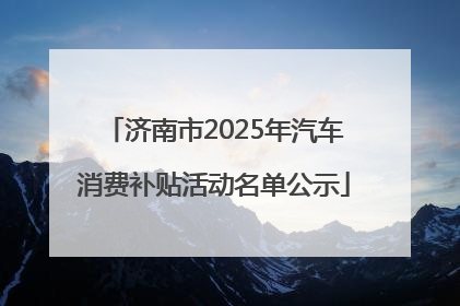 济南市2025年汽车消费补贴活动名单公示