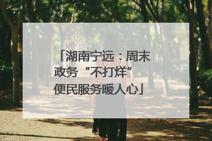 湖南宁远：周末政务“不打烊” 便民服务暖人心