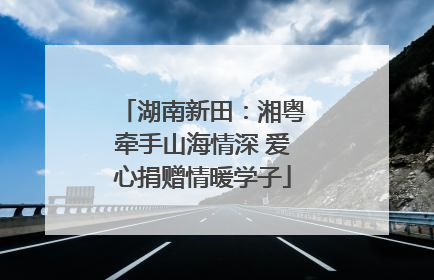 湖南新田：湘粤牵手山海情深 爱心捐赠情暖学子